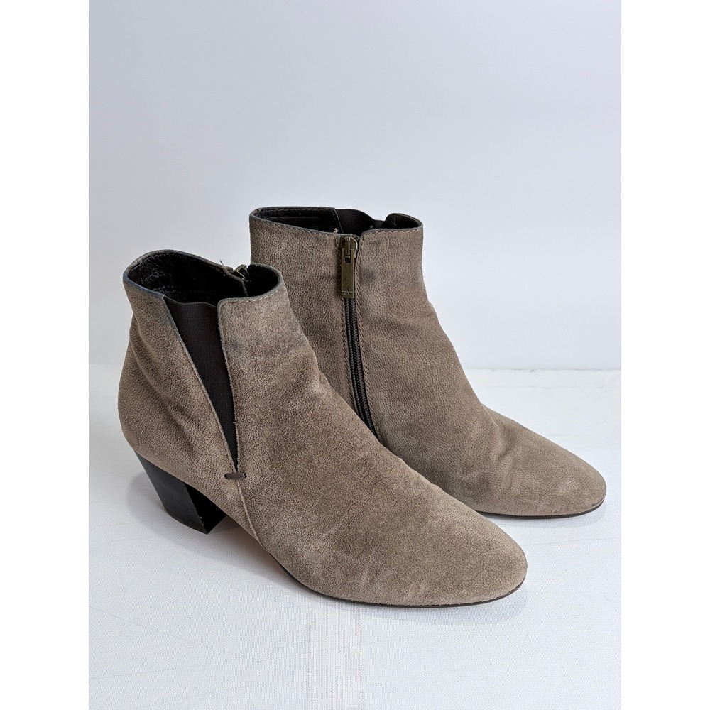 Aquatalia Womens Taupe Textured Suede Ankle Boots Made in Italy 9 Waterproof